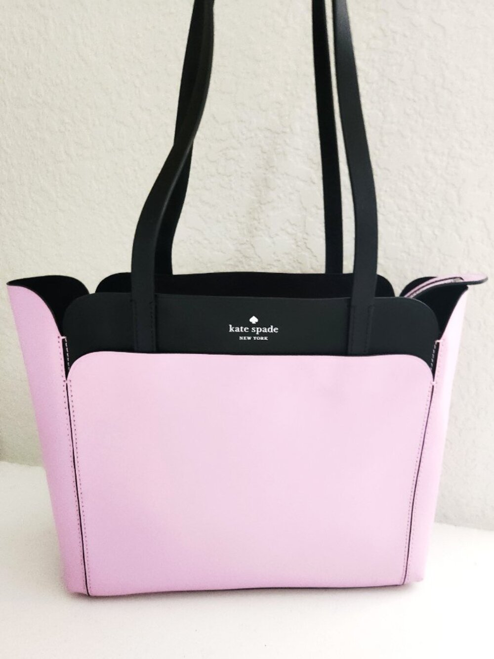 New Kate Spade NY Purple & Black Leather Shoulder Bag Satchel Purse